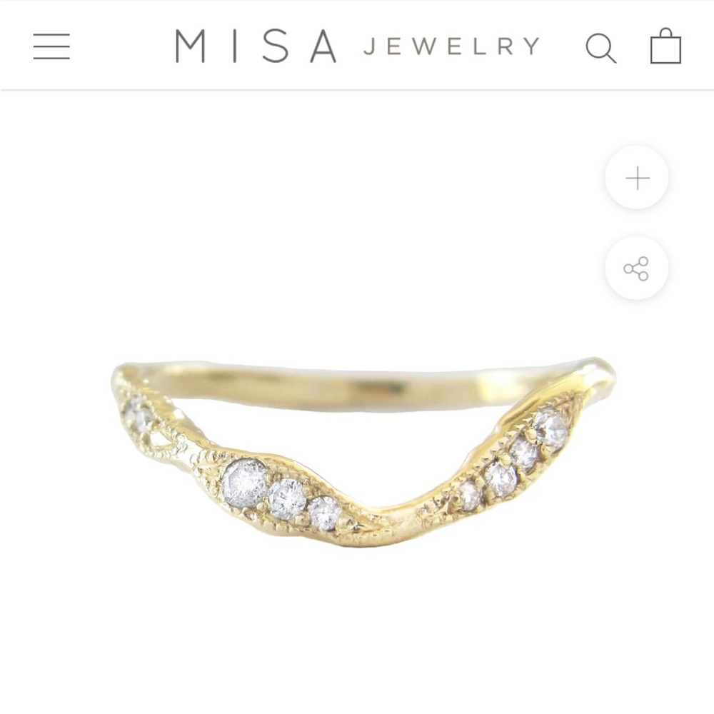 Misa Jewelry 14K Gold and Diamond Ring Size 6.5